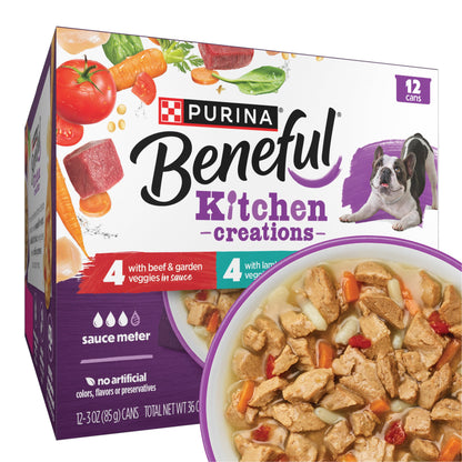 HOTPurina Beneful Kitchen Creations With Beef, Chicken, or Lamb Wet Dog Food Variety Pack - (Pack of 30) 3 oz. Cans