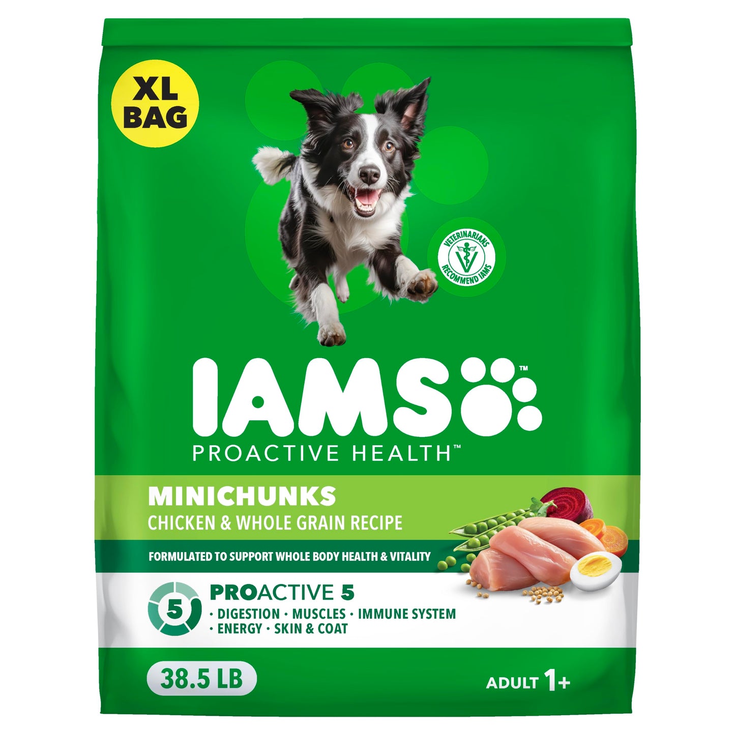 HOTIAMS Proactive Health Adult Minichunks Dry Dog Food, Chicken, 30 lb | Real chicken #1 ingredient, no fillers, natural fiber & prebiotics, Omega-6 fatty acids, antioxidants for immune support
