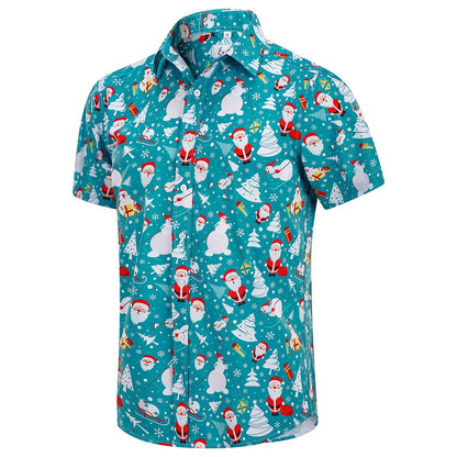 HOTEUOW Men's Hawaiian Shirt Short Sleeve Printed Button Down Beach Shirts
