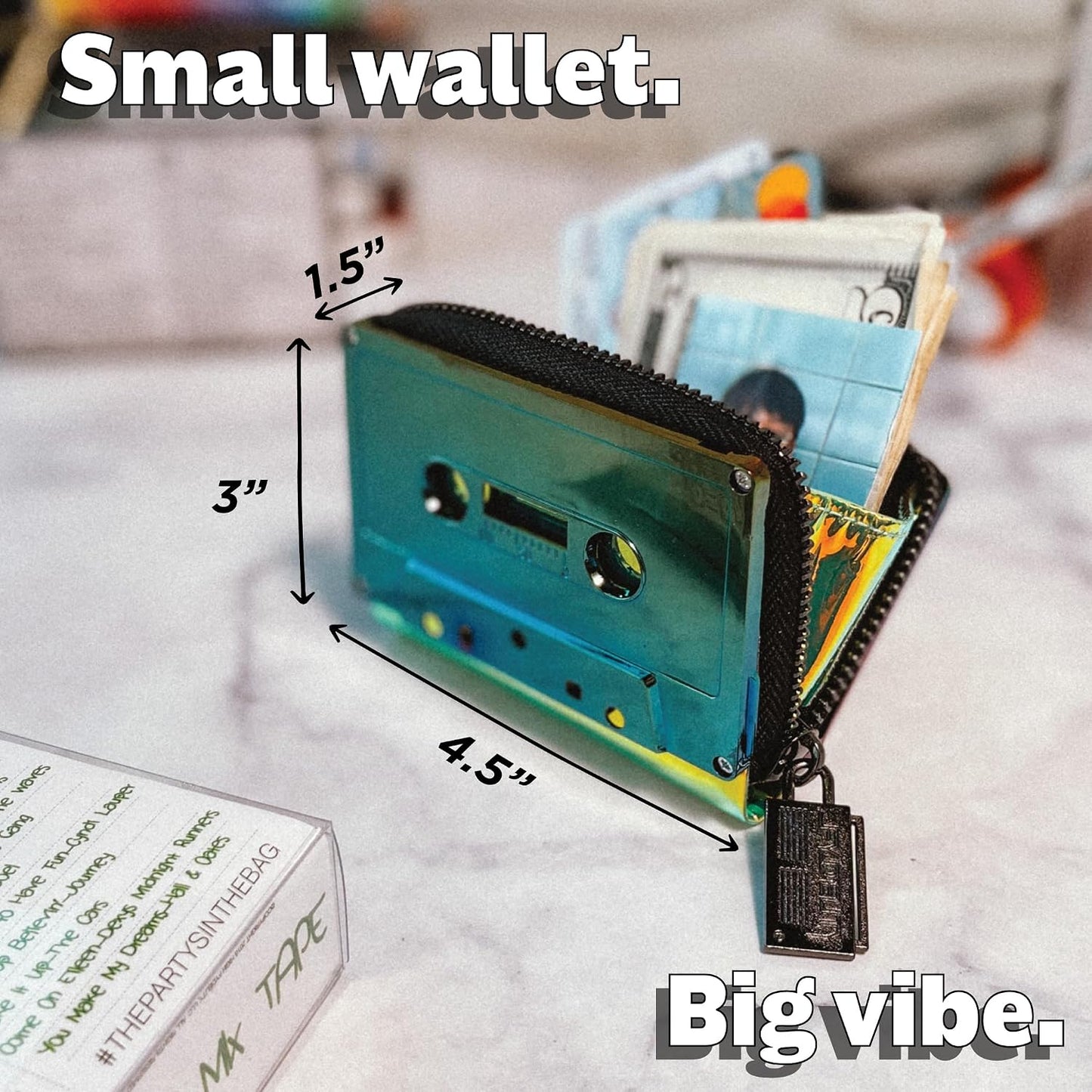 HOTFydelity Cute Retro Cassette Tape Wallet Kawaii Cool Gifts for Women Purse