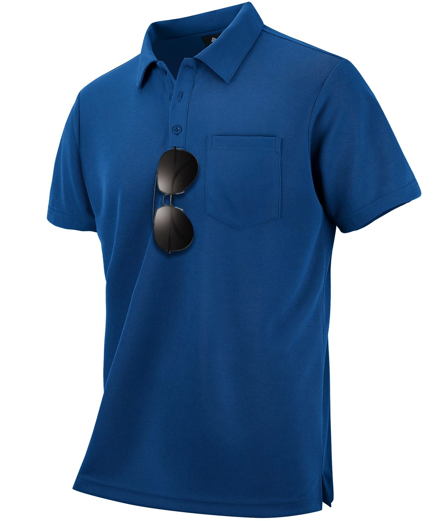 HOTZITY Men's 3 Pack Polo Shirts Short Sleeve with Pocket Moisture Wicking Casual Work Golf Lightweight Collared T-Shirts
