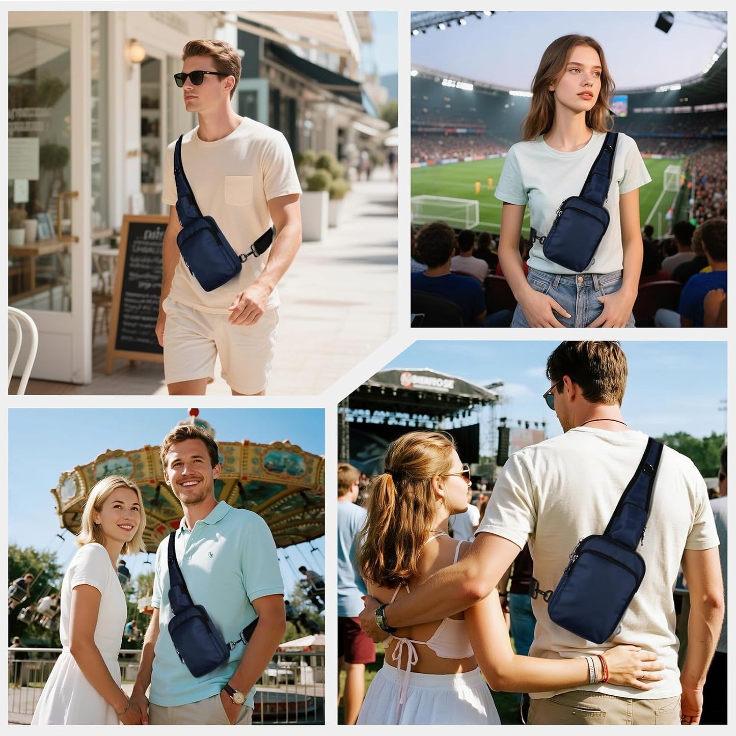 HOTVADOO Sling Bag, Crossbody Bag with Zipper Lock, RFID Blocking & Water Resistant for Men and Women