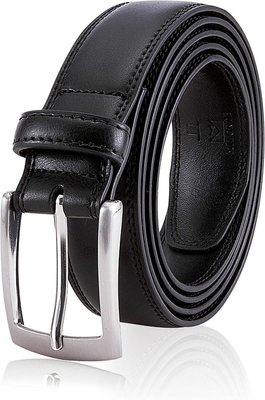 HOTMILORDE Men's Genuine Leather Dress Belt, Handmade, 100% Cow Leather, Fashion & Classic Designs for Work Business and Casual