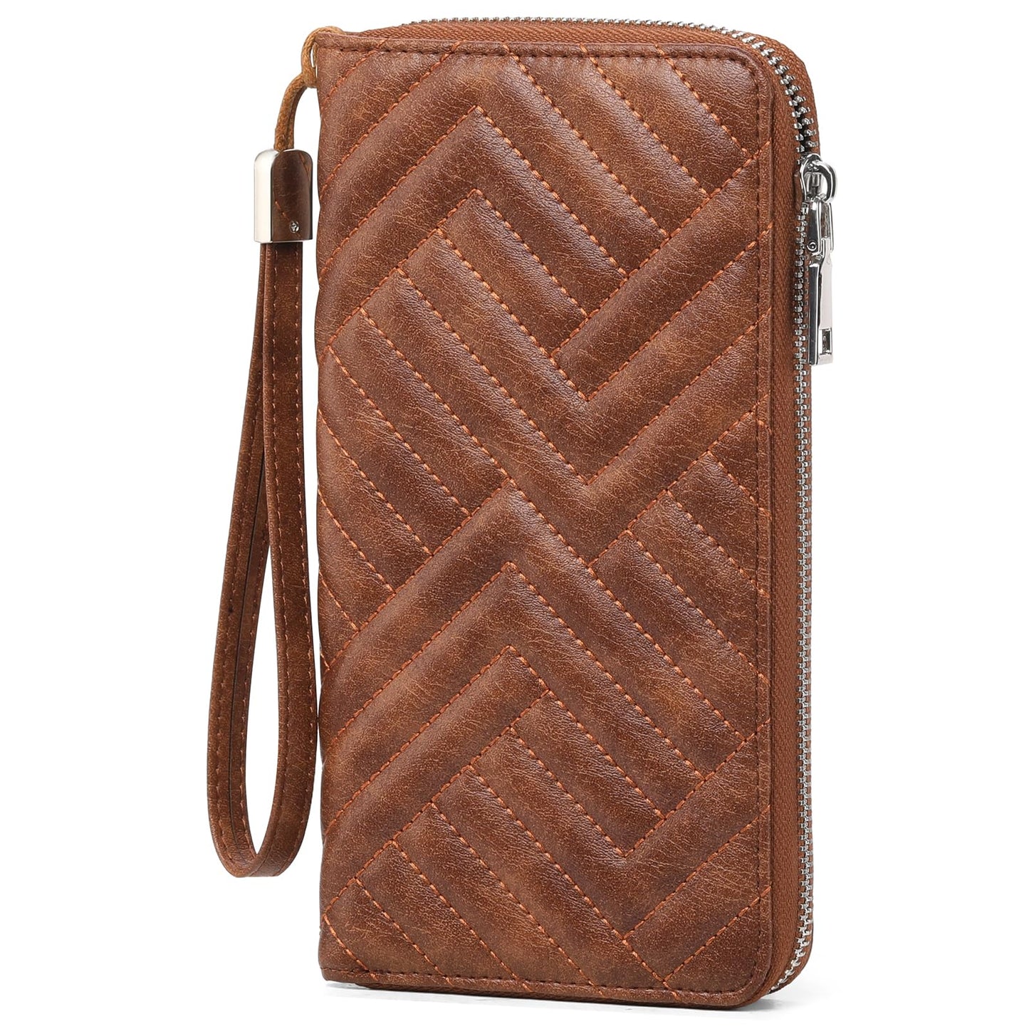 HOTGOIACII Womens Wallet RFID Blocking Leather Large Capacity Long Purse Card Clutch Wristlet