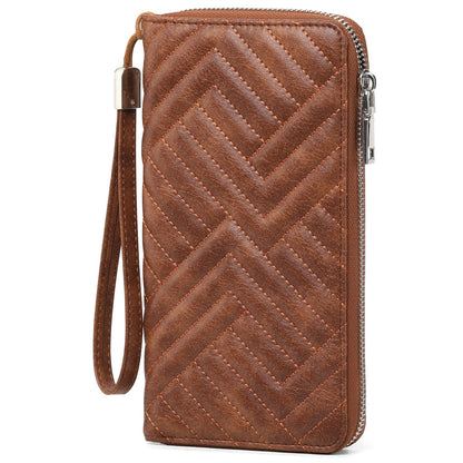 HOTGOIACII Womens Wallet RFID Blocking Leather Large Capacity Long Purse Card Clutch Wristlet