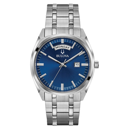HOTBulova Men's Classic Dress Surveyor 2-Hand Day/Date Quartz Watch, Luminous Hands, 39mm