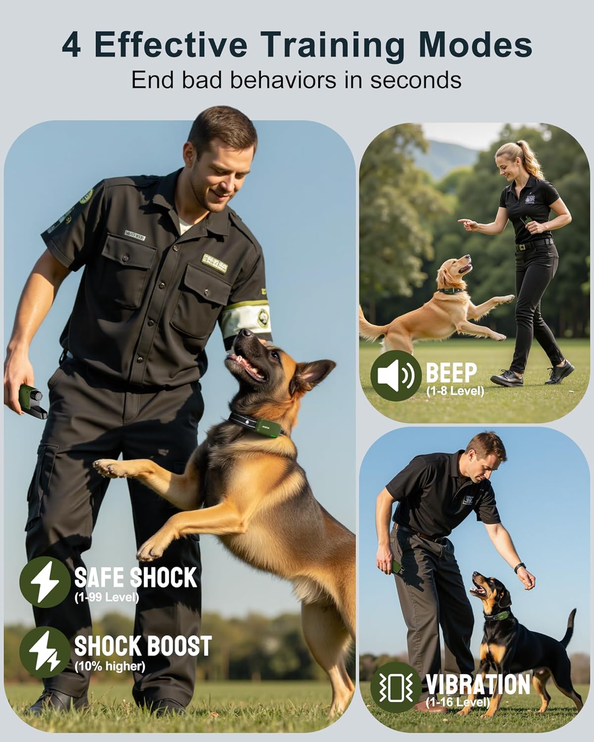 HOTDog Shock Collar - 4500FT Dog Training Collar with Remote, IPX8 Waterproof Electric Dog Collar with 4 Training Modes, Security Lock, Rechargeable eCollar for 10-120lbs Small Medium Large Dogs