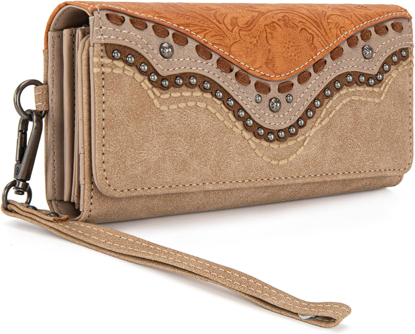 HOTMontana West Wristlet Wallets for Women Western Trifold Wallet Purse with Card Holder MW1340-W002TN