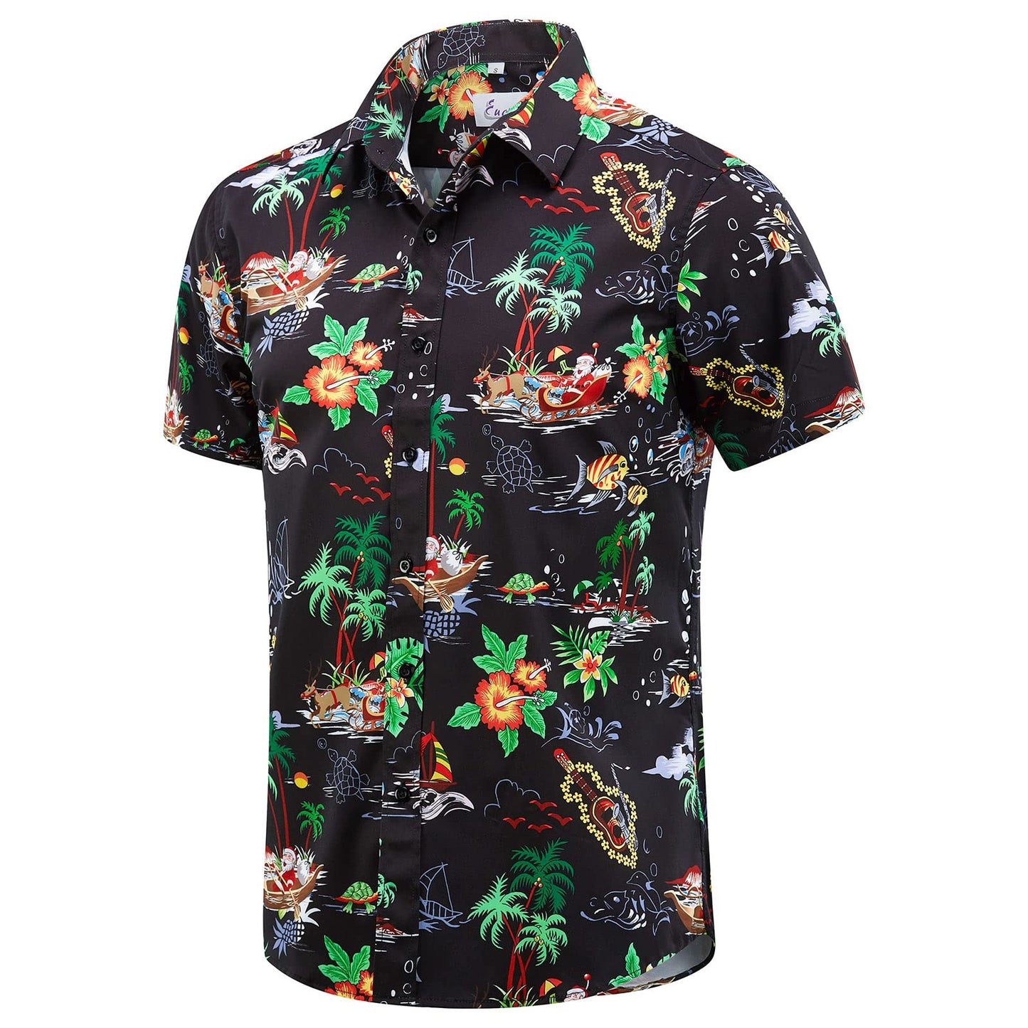 HOTEUOW Men's Hawaiian Shirt Short Sleeve Printed Button Down Beach Shirts