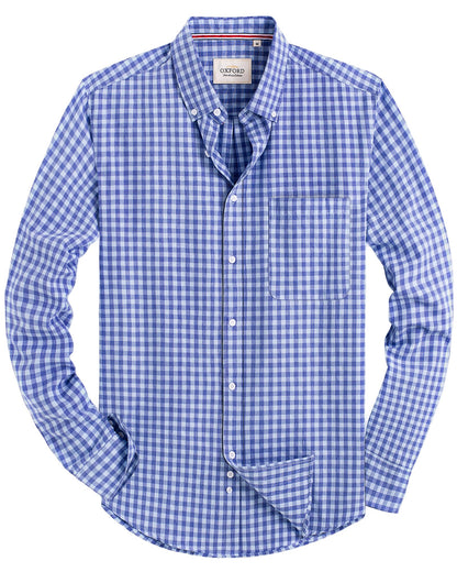 HOTAlimens & Gentle Mens Solid Oxford Shirt Long Sleeve Dress Shirt Work Casual Button Down Shirts with Pocket