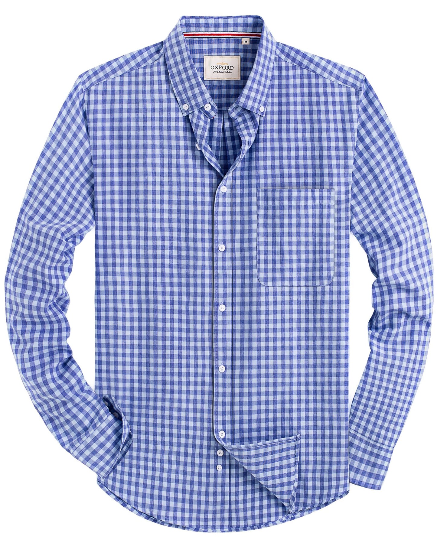 HOTAlimens & Gentle Mens Solid Oxford Shirt Long Sleeve Dress Shirt Work Casual Button Down Shirts with Pocket