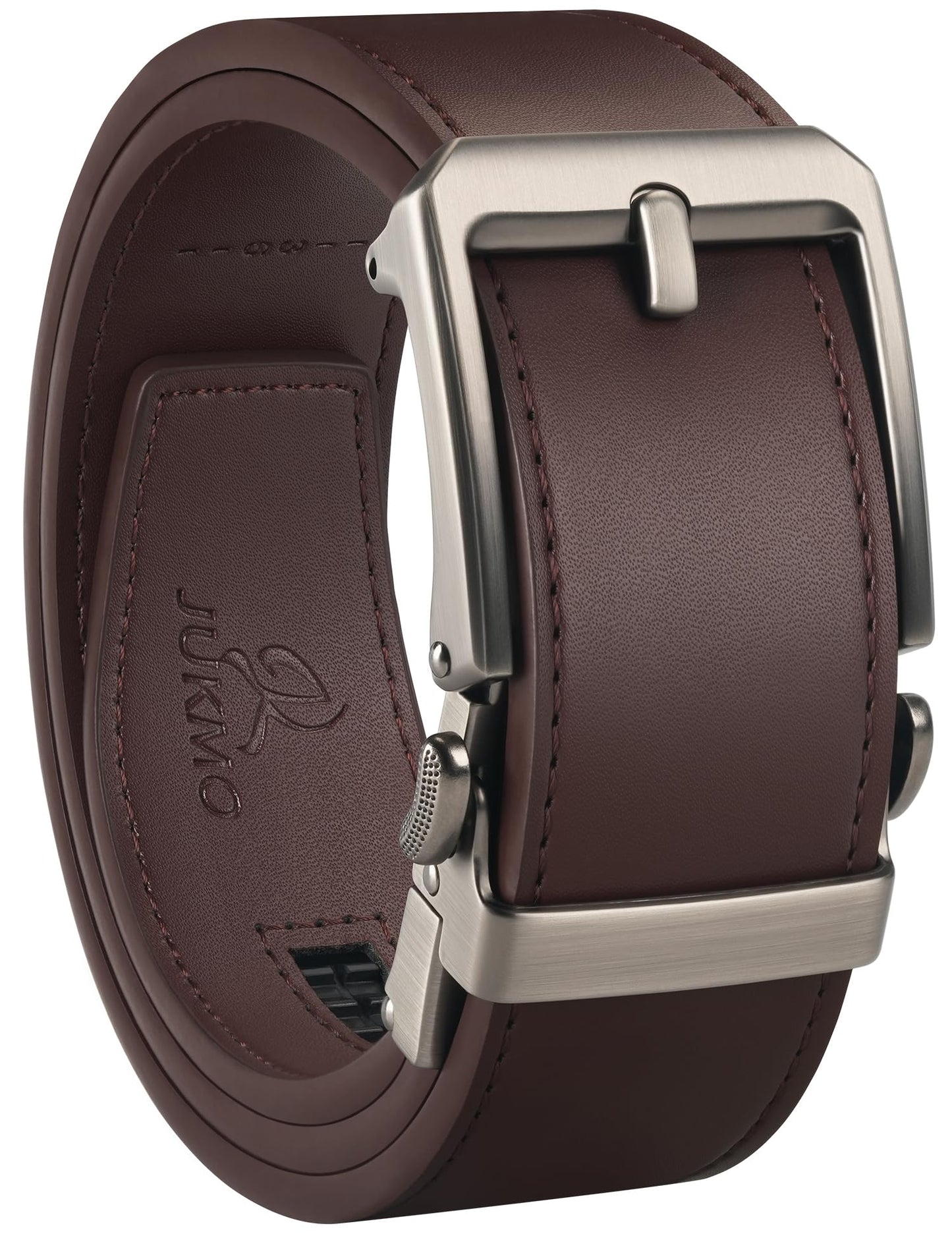 HOTJUKMO 1.5" (38mm) Leather Ratchet Belt for Men in Gift Box | Automatic Slide Buckle, Adjustable Trim to Fit