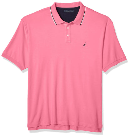 HOTNautica Men's Classic Fit Short Sleeve Dual Tipped Collar Polo Shirt