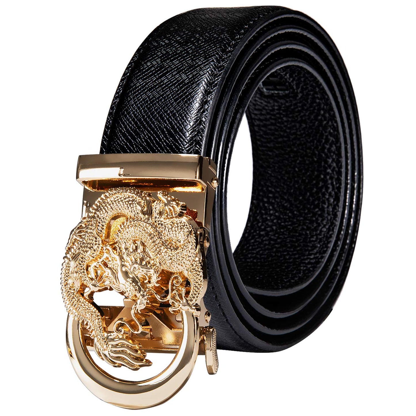 HOTDubulle Designer Mens Belts, Sliding Automatic Buckle Ratchet Dress Belt TOP Genuine Leather Strap Gifts