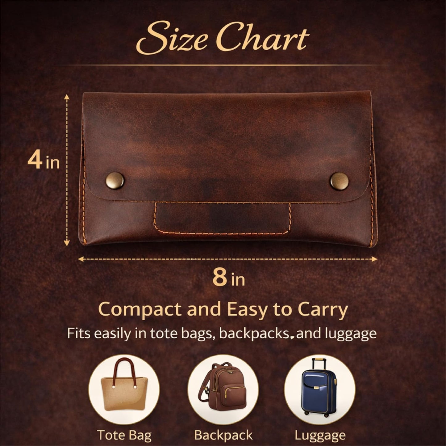HOTLeather Money Bag Currency Organiser Pouch, Dollar Bills Holder, Bills Organizer with Mobile Pocket, Money Envelope For Men and Women (Brown)