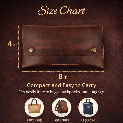 HOTLeather Money Bag Currency Organiser Pouch, Dollar Bills Holder, Bills Organizer with Mobile Pocket, Money Envelope For Men and Women (Brown)