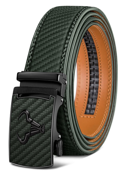 HOTBULLIANT Men's Belt,Brand Ratchet Belt Of Genuine Leather For Gift Men Dress,Size Customized