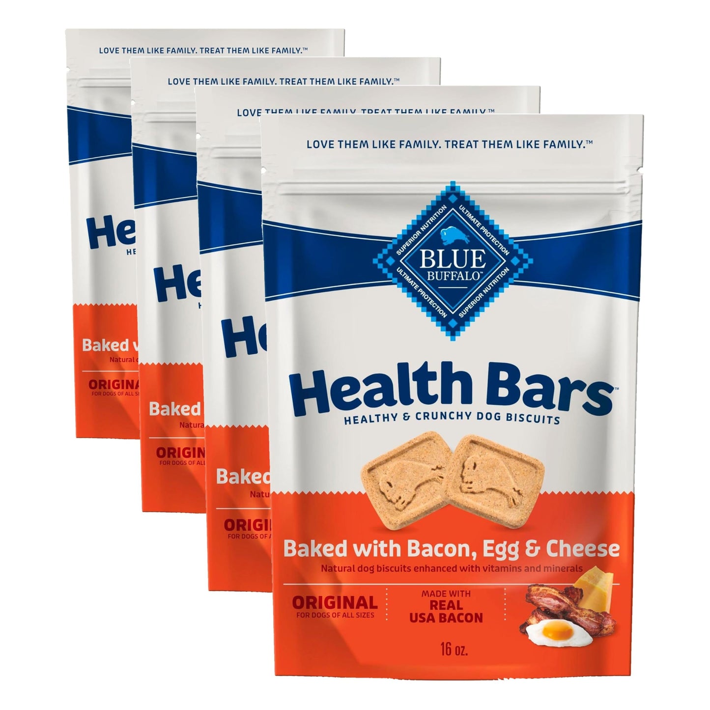 HOTBlue Buffalo Health Bars Bacon, Egg & Cheese Crunchy Dog Biscuits, Oven-Baked with Real Bacon & Natural Ingredients, Healthy Dog Treats with No Artificial Flavors or Preservatives, Jumbo Box 3.5 lbs.
