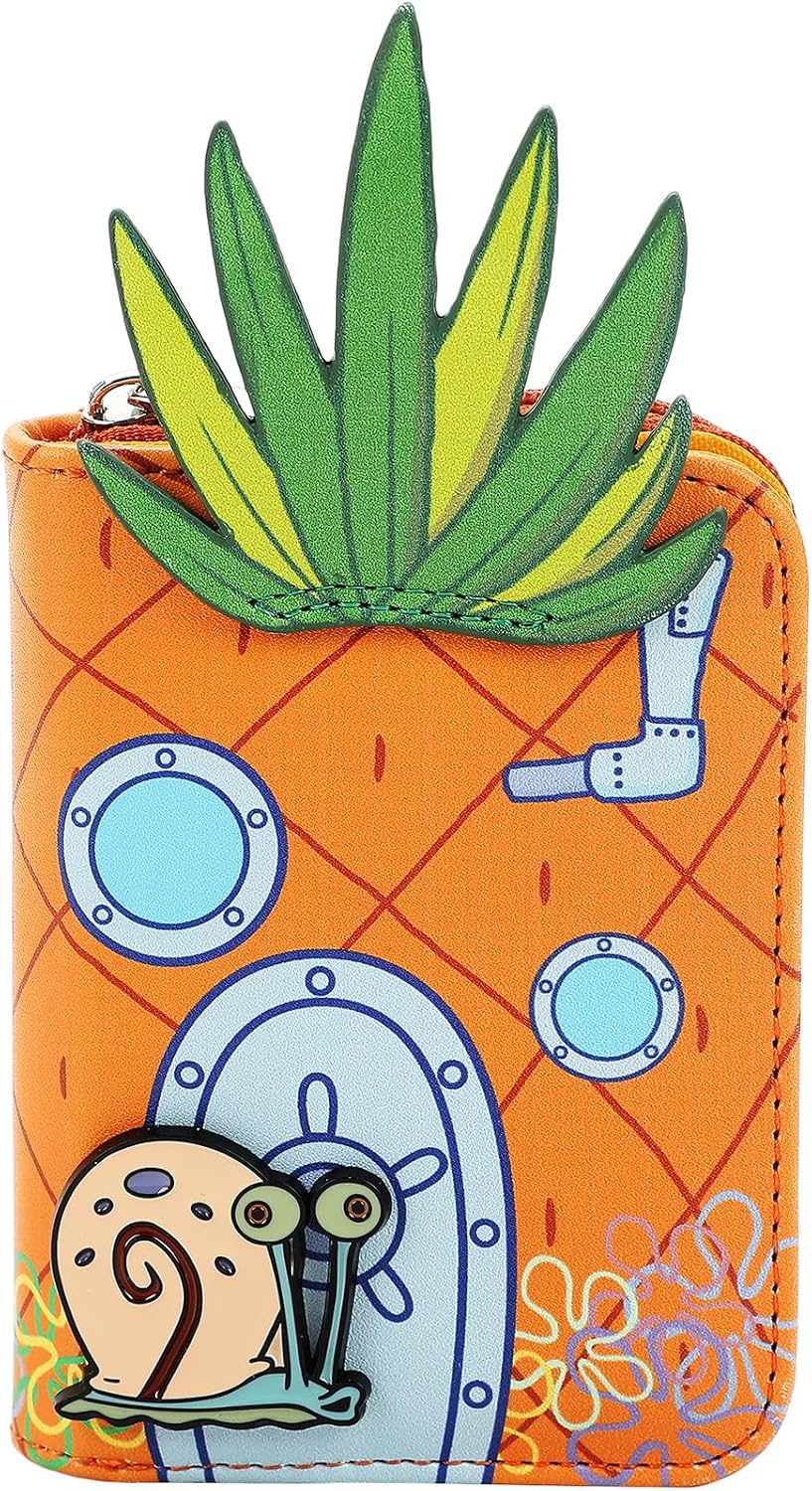 HOTSpongebob Squarepants Pineapple House 4.5" Women's Zip Around Card Wallet