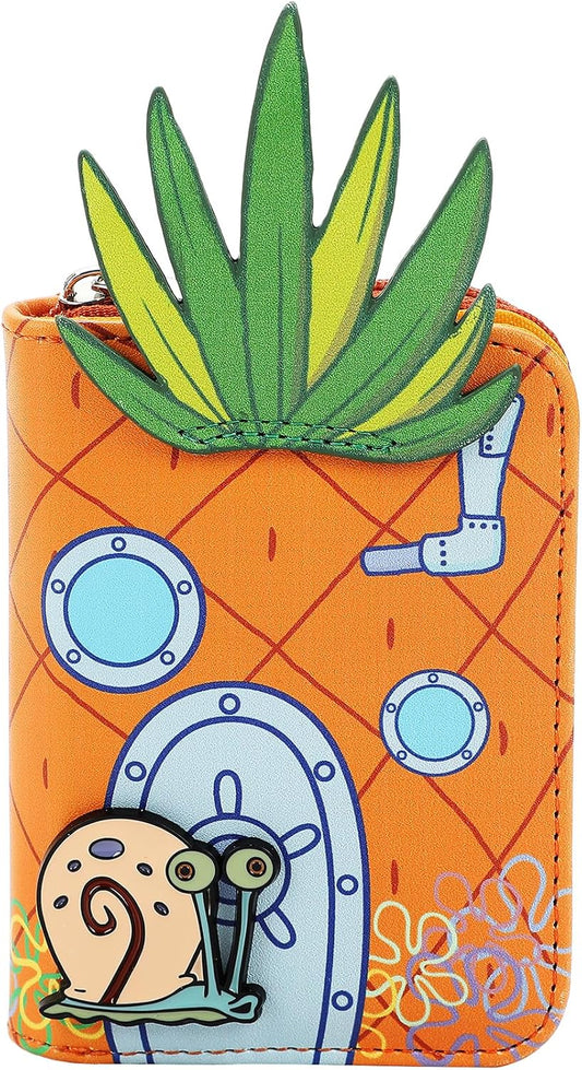 HOTSpongebob Squarepants Pineapple House 4.5" Women's Zip Around Card Wallet