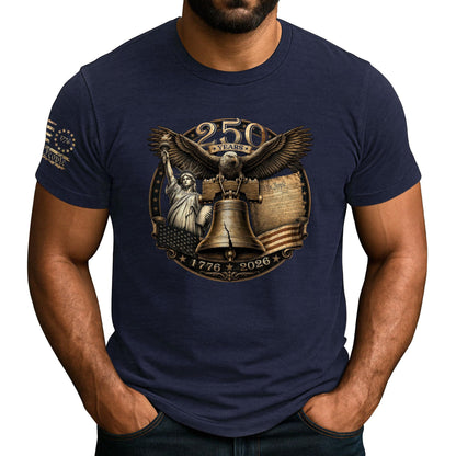 HOT250th Anniversary USA Shirt, 1776-2026 Graphic Shirts for Men | Graphic T-shirt featuring 1776-2026 inspired artwork, suitable for holidays, gatherings, casual wear, and everyday outfits