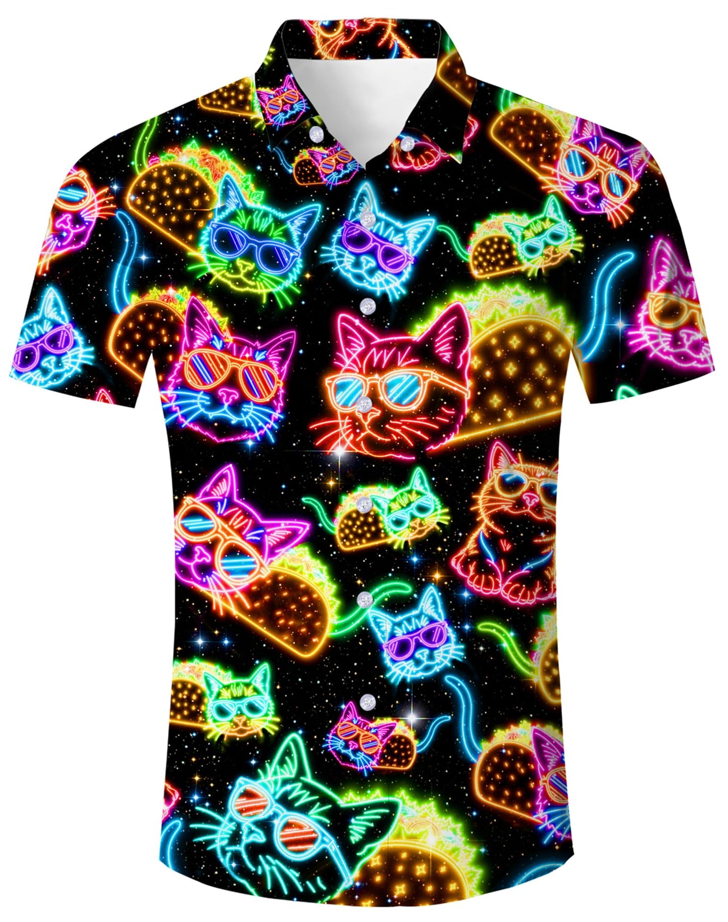HOTuideazone Mens Funny Hawaiian Shirts 3D Graphic Button Down Short Sleeve Tropical Holiday Beach Aloha Shirt