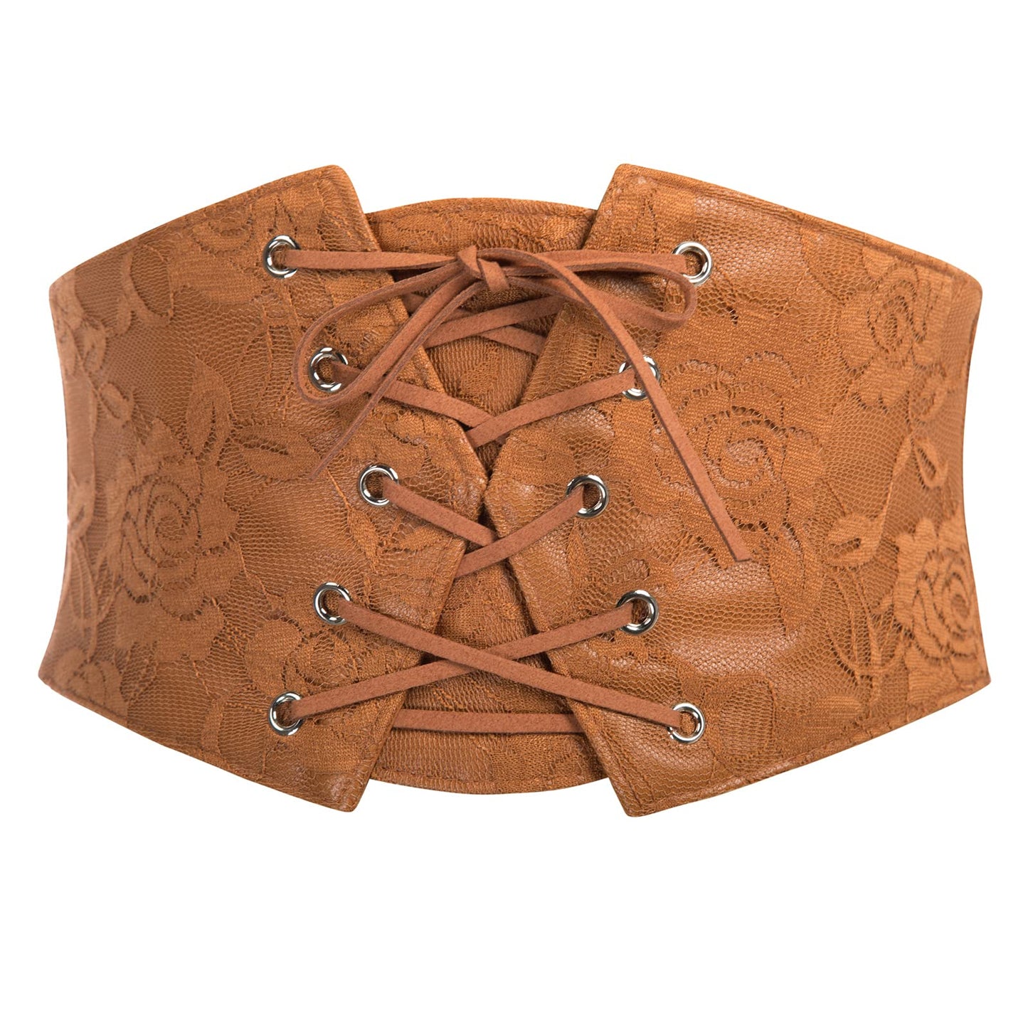 HOTGRACE KARIN Women's Elastic Wide Waist Belt Renaissance Pirate Corset Cinch Belt Cosplay Costume with Press Button