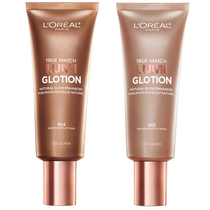 HOTL'Oreal Paris Makeup True Match Lumi Glotion, Natural Glow Enhancer, Illuminator Highlighter, Bronzing Drops For a Sun-Kissed Glow, 903 Medium