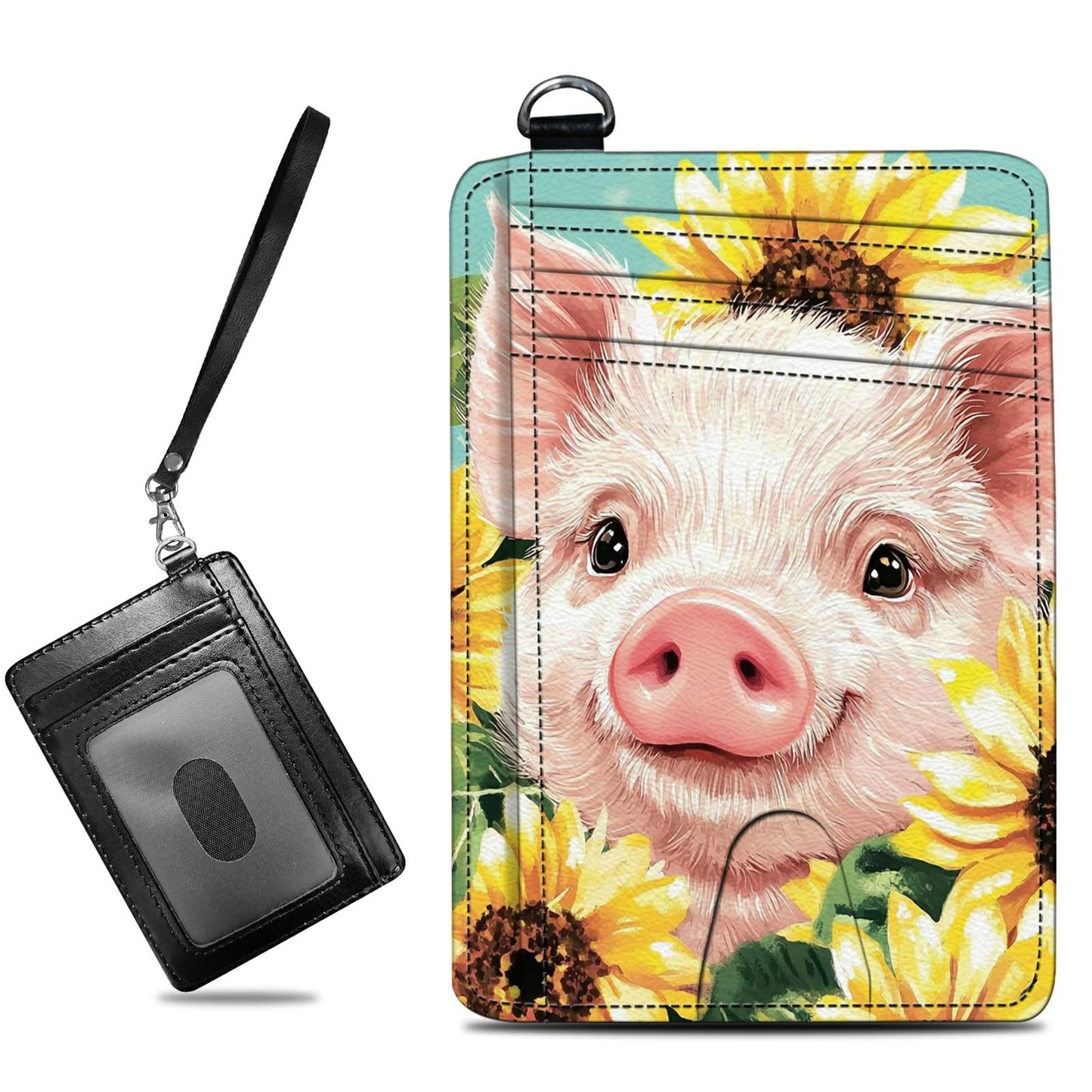 HOTCute Credit Card Holder with Zipper, Crow Skull RFID-Blocking Card Case Small Wallet for Women Men, Multi-slot Card Organizer Case Travel Accordion Wallet