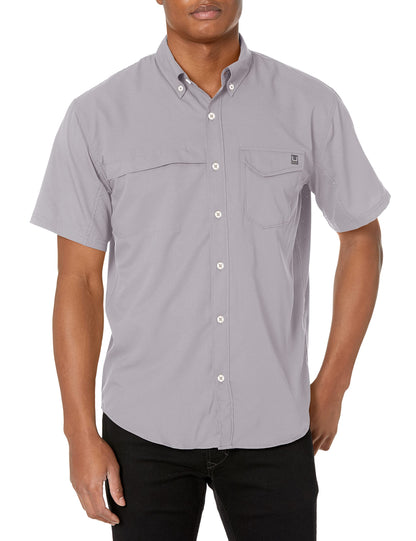 HOTHUK Men's Tide Point Kc Scott Original Artwork Short Sleeve Shirt, Fishing Button Down