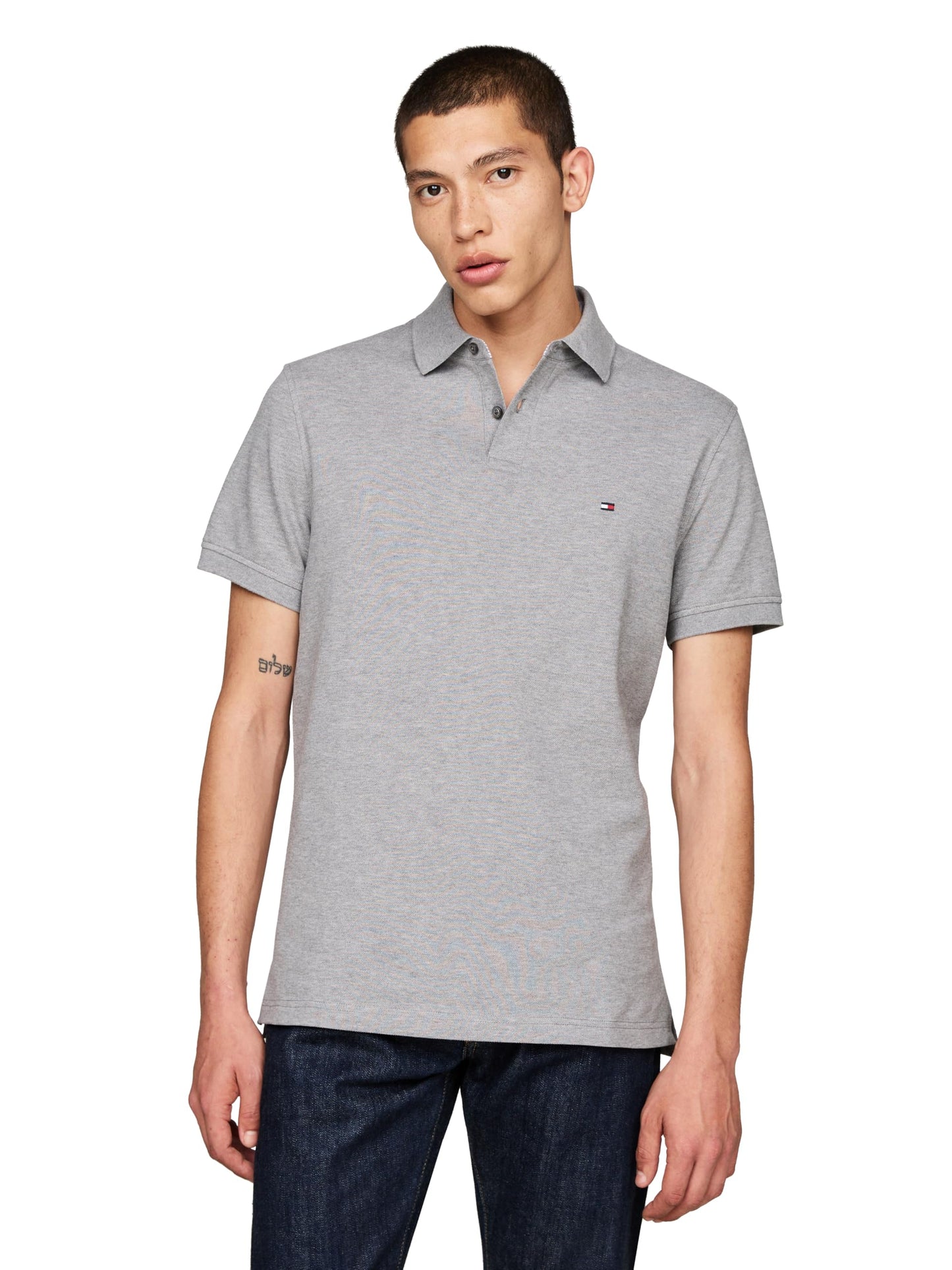 HOTTommy Hilfiger Men's Short Sleeve Polo Shirts in Classic Fit with Stretch and Organic Pique Cotton