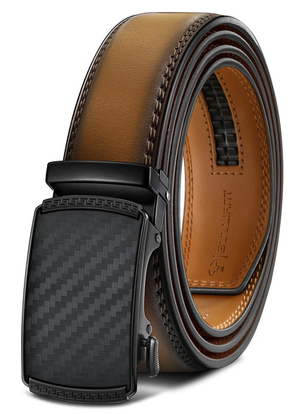 HOTBULLIANT Men's Belt,Slide Ratchet Belt Adjsutable For Men Suit Casual Jeans Gift Boxed,Trim To Fit
