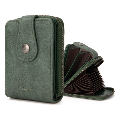 HOTMontana West X Wrangler Credit Card Holder Small Wallets for Women Compact Credit Card Case With Smooth Zipper and ID Window