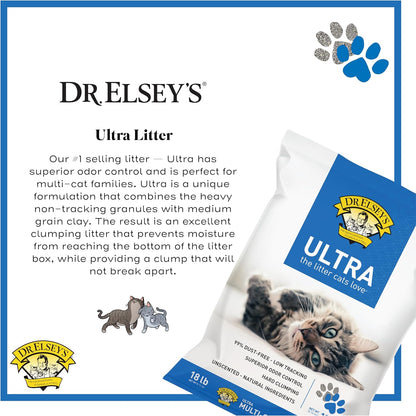HOTDr. Elsey's Ultra Unscented Clumping Clay Cat Litter 18 lb Bag