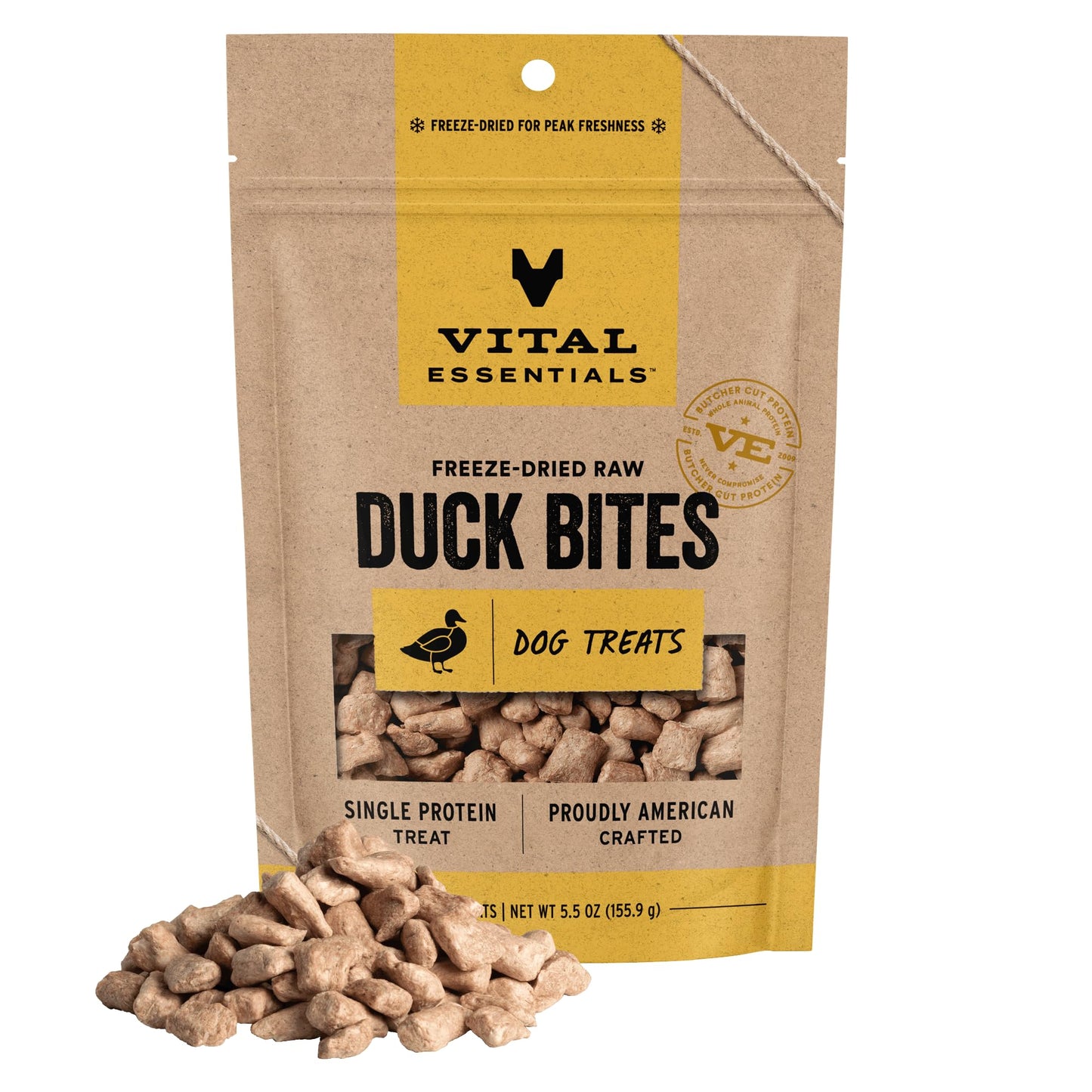 HOTVital Essentials Freeze Dried Dog Treats, Salmon Bites, 2.5 oz Bag | Single Animal Protein, Premium Quality, Grain-Free Training Treats, USA Made with U.S. & Globally Sourced Ingredients