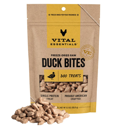 HOTVital Essentials Freeze Dried Dog Treats, Salmon Bites, 2.5 oz Bag | Single Animal Protein, Premium Quality, Grain-Free Training Treats, USA Made with U.S. & Globally Sourced Ingredients