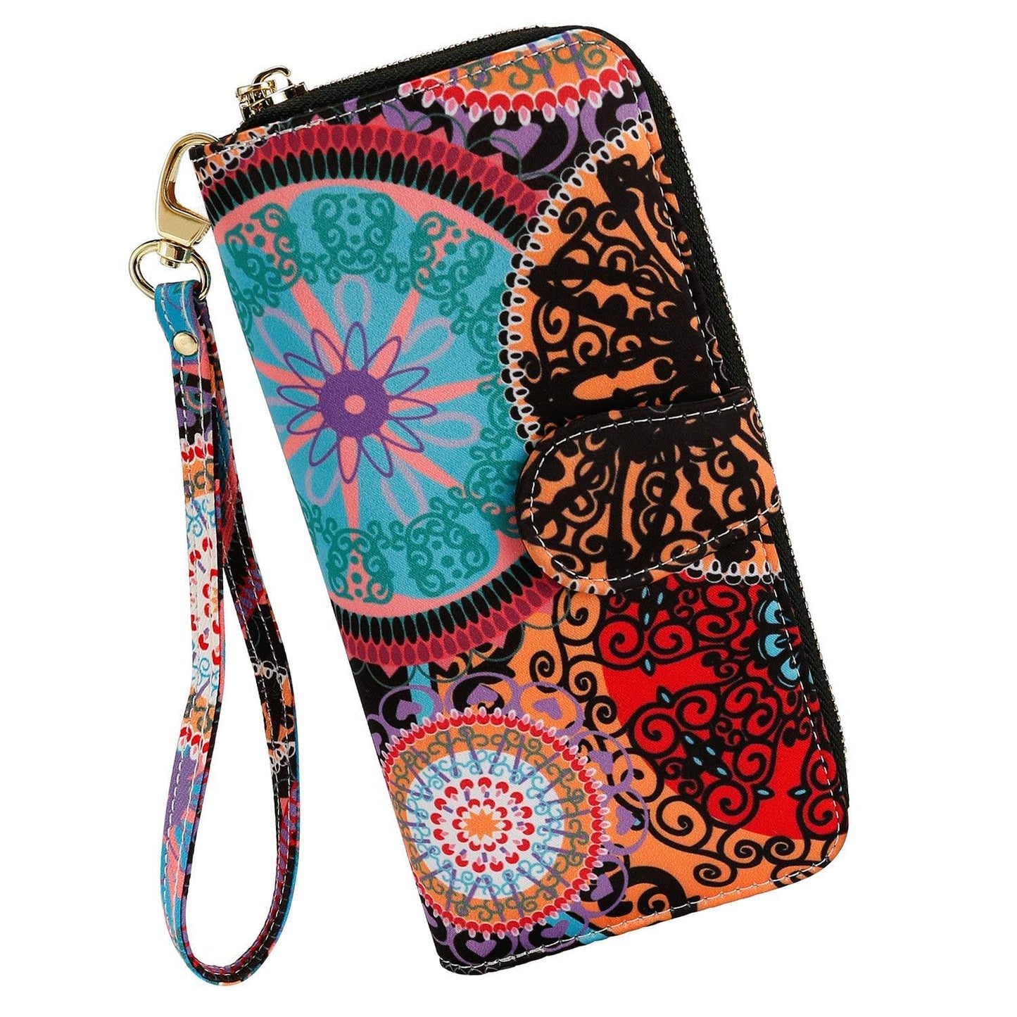 HOTWomen Wallet Card RFID For Womens Holder Blocking Credit Small Zipper Purse Pocket Bifold Slim Coin ID Ladies Wristlet Clutch Large Capacity Window Case Travel Zip Women's