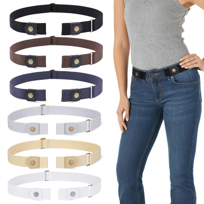 HOTWERFORU 3 Pack 4 Pack No Buckle Invisible Stretch Belt Buckle-Free Elastic Belt for Women and Men