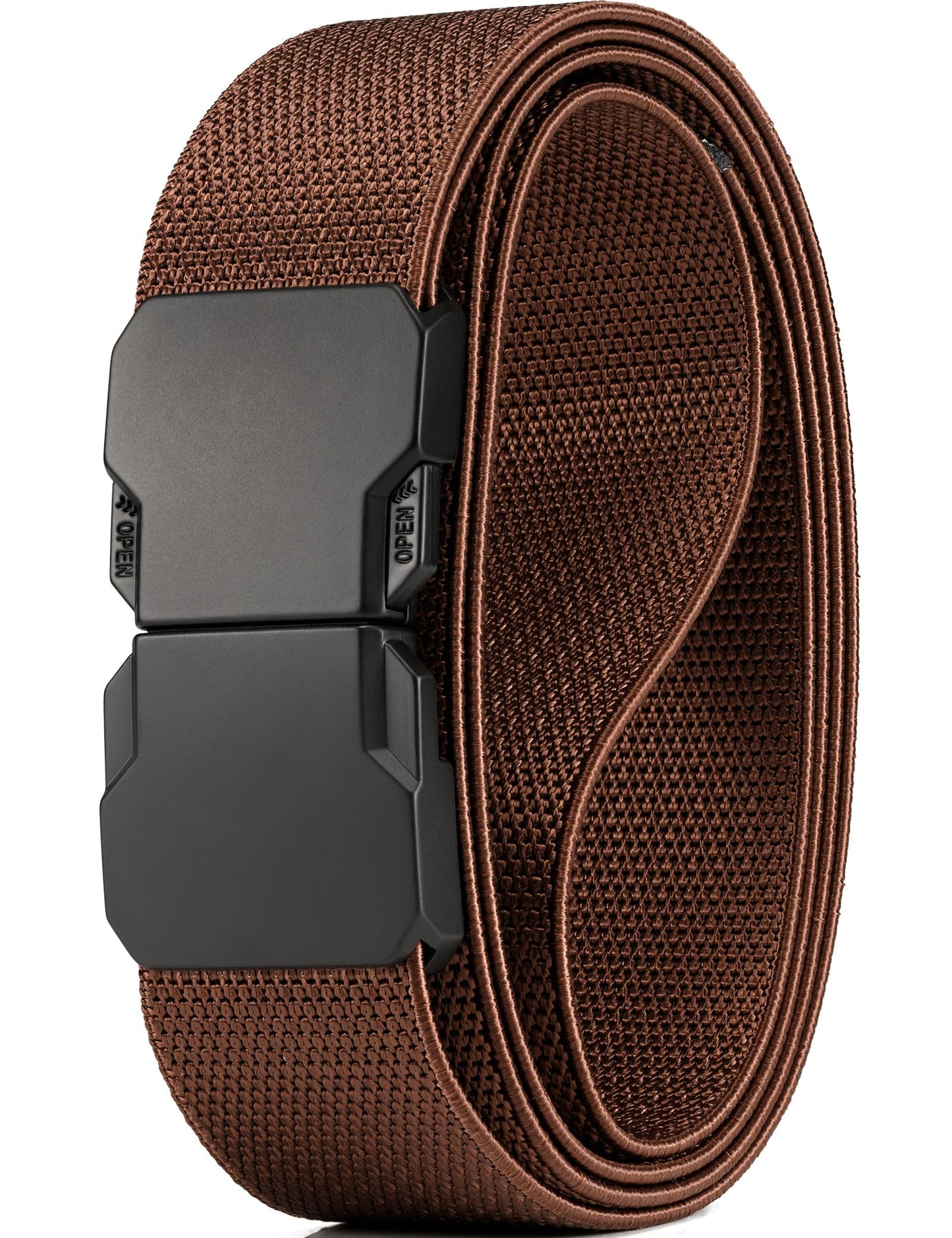 HOTGEIT Stretch Nylon Belt,1 3/8" Elastic Belt with Quick Release Buckle | Invisible Web Belt for Hiking Casual Tactical