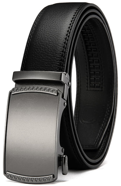 HOTCHAOREN Mens Belt Leather Ratchet Belt - Customizable Fit, Effortless Style (35mm)