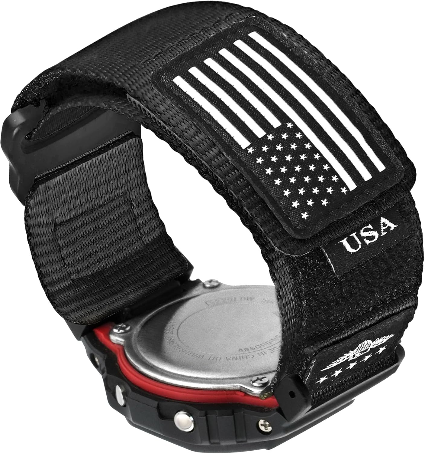 HOTAbanen Sport Strap with Stars-Stripes Flag Nylon Large Size Watch Band for Casio gshock DW-5600/8900 / GA-100/GW-B5600/GB-5600 /GW-6900