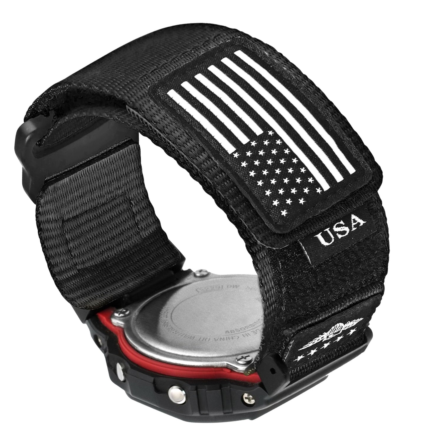 HOTAbanen Sport Strap with Stars-Stripes Flag Nylon Large Size Watch Band for Casio gshock DW-5600/8900 / GA-100/GW-B5600/GB-5600 /GW-6900