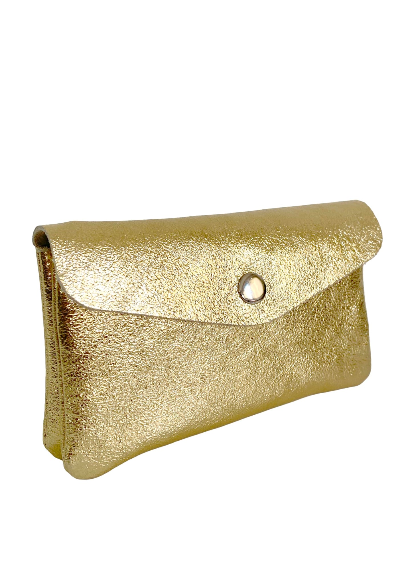 HOTGenuine Leather Card Holder Wallet for Women, Compact Wallet with Snap Closure and Zipper Pocket, (gold)