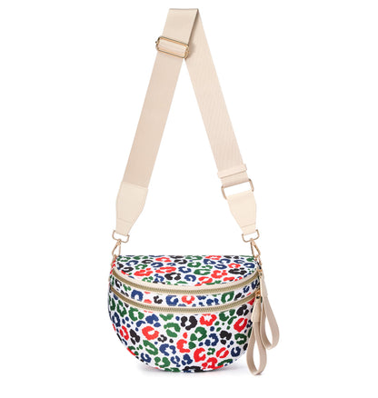 HOTFEIBOON Spacious Nylon Crossbody Bag Bum Bag Handbags Wallets Purses Trendy Shoulder Bag for Women