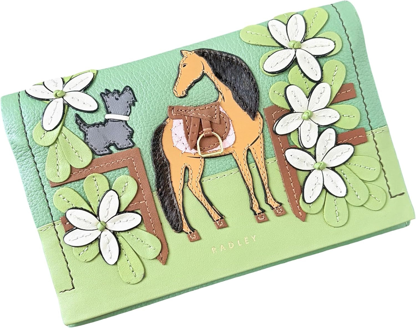 HOTRADLEY London Lunar New Year SS26 Medium Flapover Leather Wallet