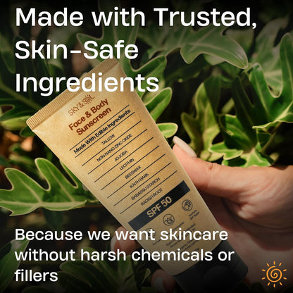 HOTSky and Sol Mineral Sunscreen SPF 50 | With Grass-Fed Tallow & Zinc Oxide | Non-Greasy Formula for Face & Body | Made Without Reef-Harming UV Filters | 3 oz (85 g)