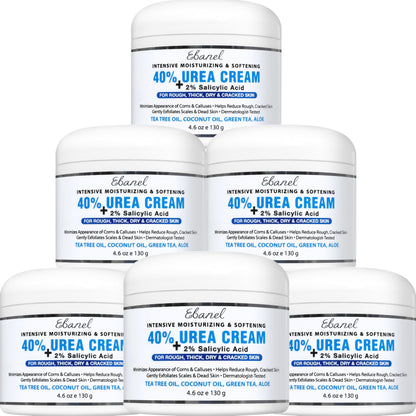 HOTEbanel Urea Cream 40% plus Salicylic Acid 2% for Dry Cracked Feet Skin | Deeply Moisturizes & Softens Dry Cracked Heels, Feet, Knees, Elbows, Hands, Rough Dead Skin Callus Remover Toenail Softener