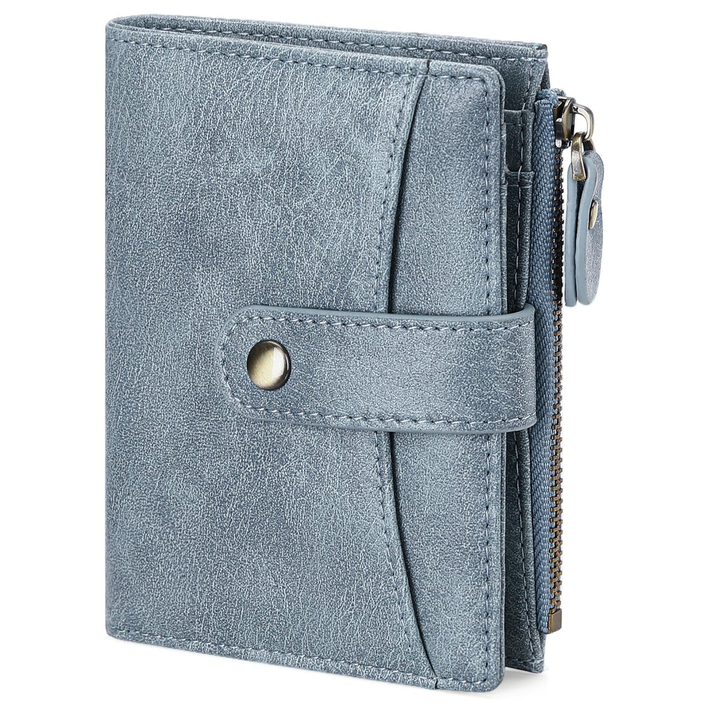 HOTFalan Mule Women's Lightweight Genuine Leather Wallet, Includes Card Holders, RFID-Blocking, Lightweight, Photo & ID Holder, Green