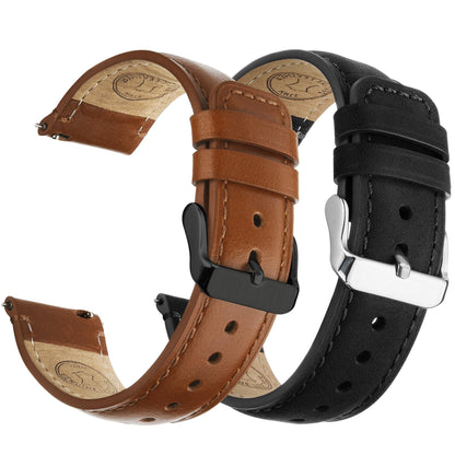 HOTFullmosa 22mm Quick Release Leather Watch Bands for Garmin Samsung Galaxy | 2 Pack Straps for Vivoactive 4(45mm), Venu 4 (45mm)/3/2 (45mm), Samsung Galaxy 46mm, Saddle Brown+Black/Black+Black