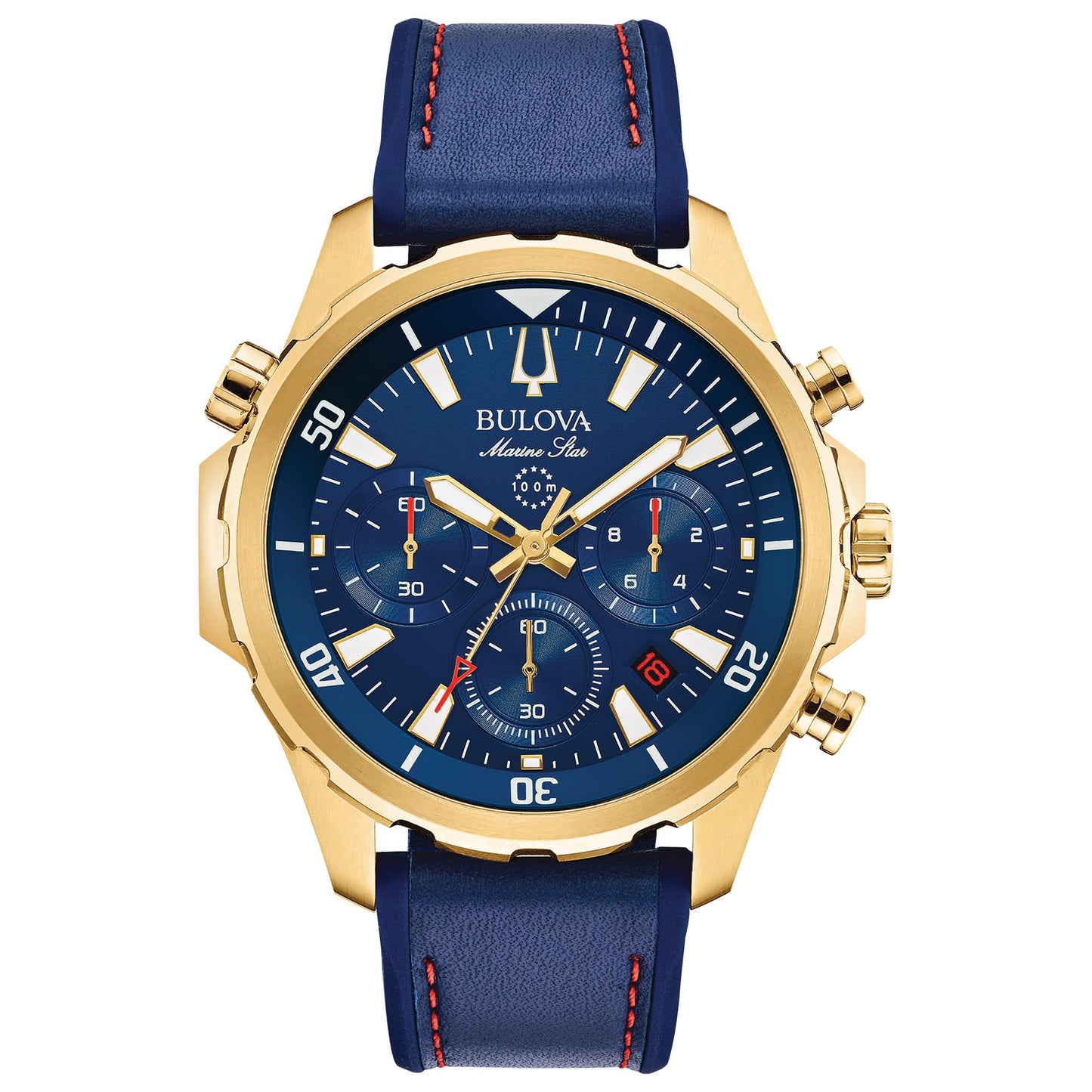 HOTBulova Men's Marine Star Series B Stainless Steel 6-Hand Chronograph Quartz Watch, 100M